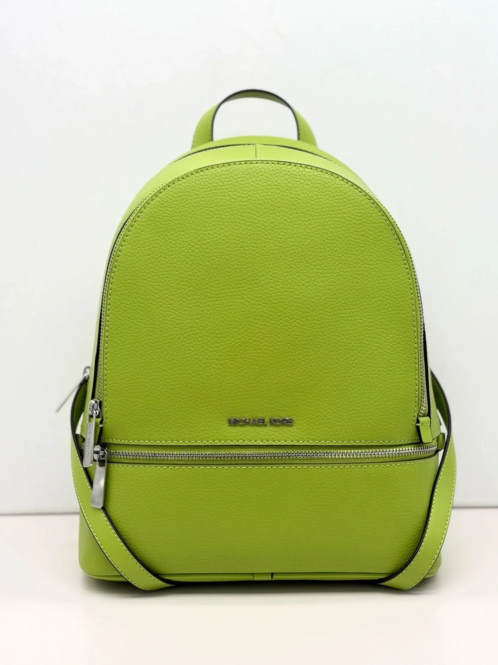 Michael Kors Rhea medium backpack leather Backpack Lime NWT